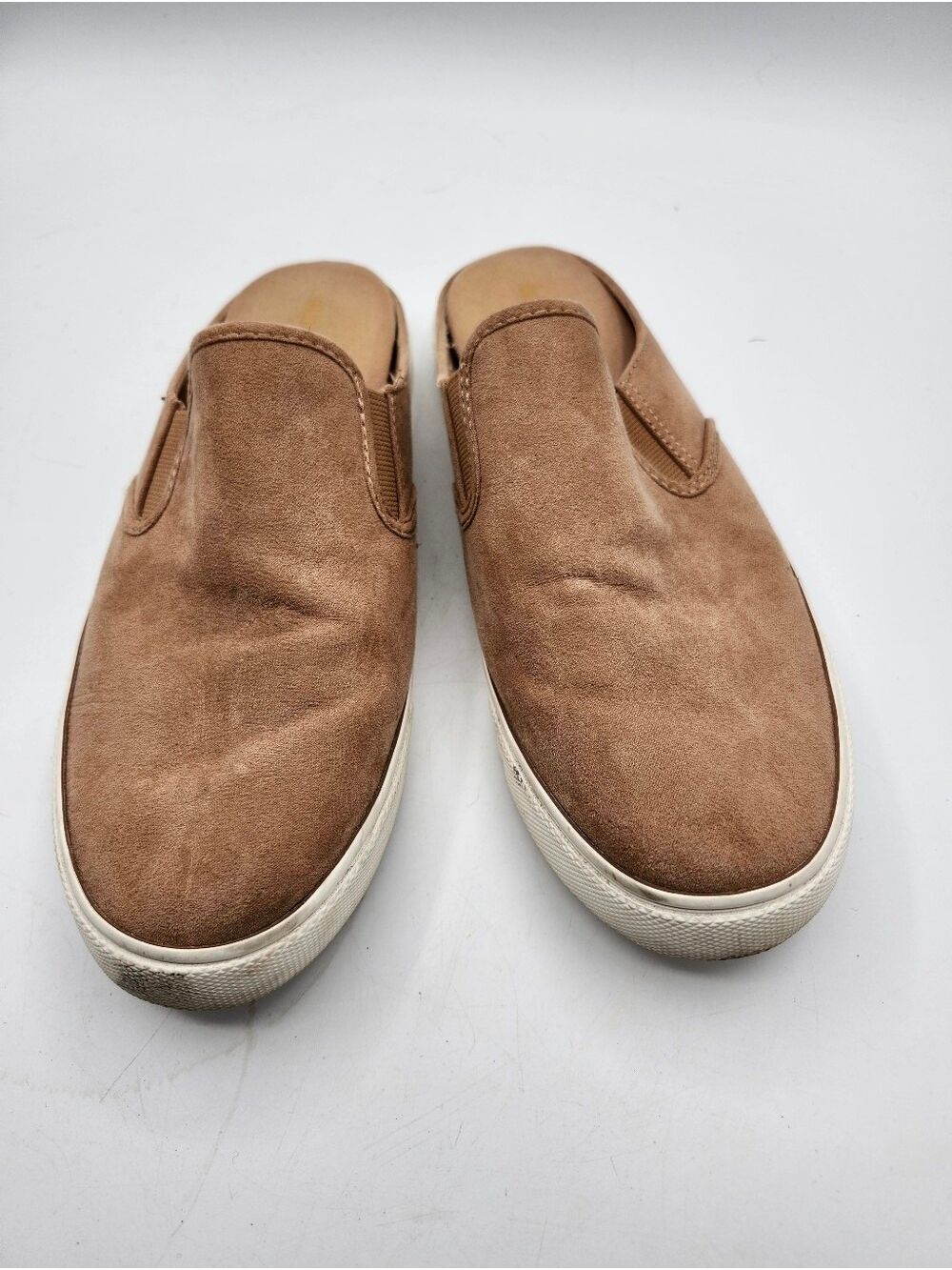Old Navy Women's Tan Suede Slip-On Mules